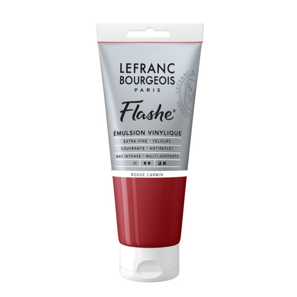 photo-Peinture vinylique - Flashe - Rouge carmin - 366 - Lefranc Bourgeois - 80ml