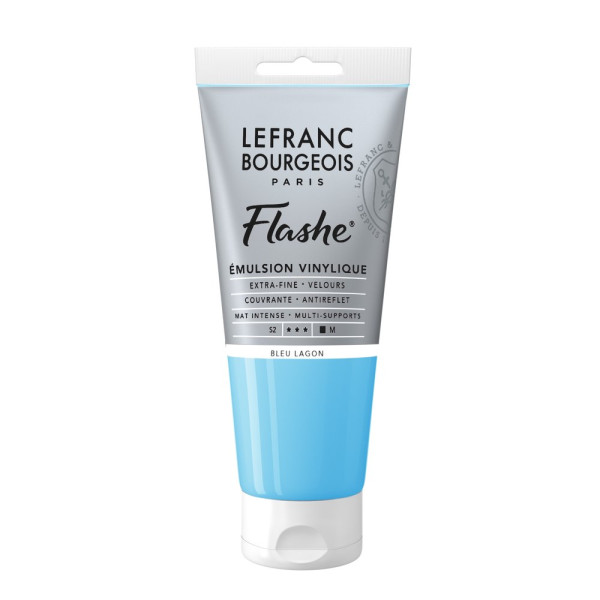 photo-Peinture vinylique - Flashe - Bleu lagon - 649 - Lefranc Bourgeois - 80ml
