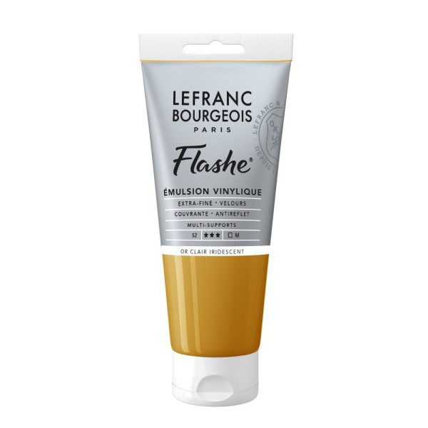 photo-Peinture vinylique - Flashe - Or clair iridescent - 834 - Lefranc Bourgeois - 80ml