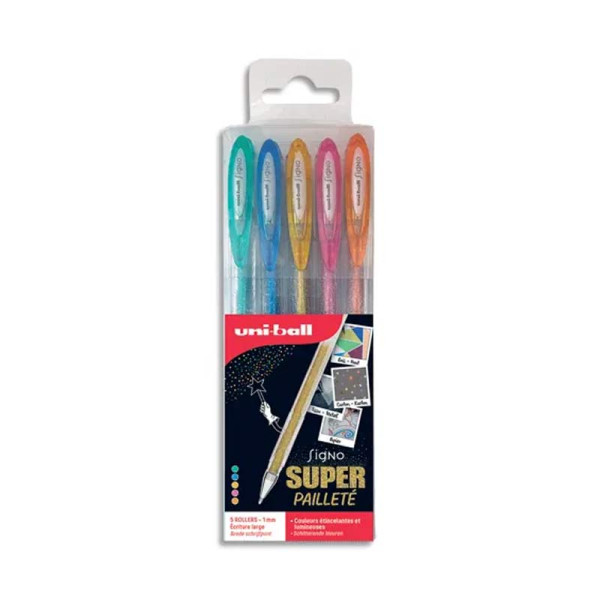 photo-5 Stylos roller - Encre gel - Couleurs pailletées - Pointe moyenne - Uni-Ball - Signo