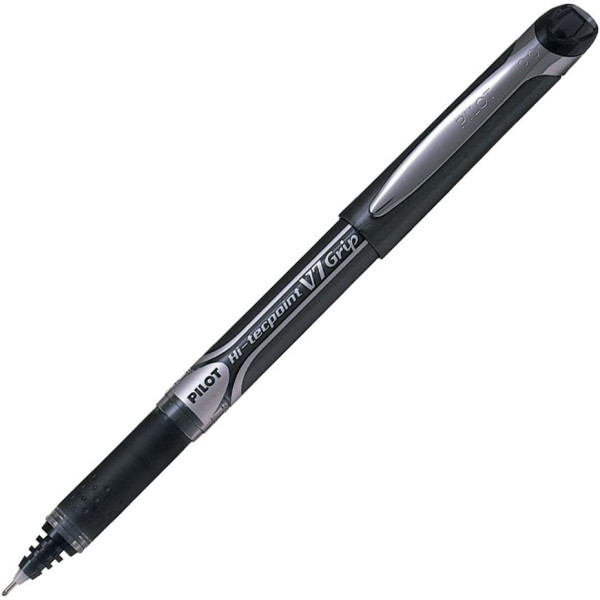 photo-Stylo roller - Noir - Encre gel - Pilot - Hi-Tecpoint V7 Grip - Mine moyenne