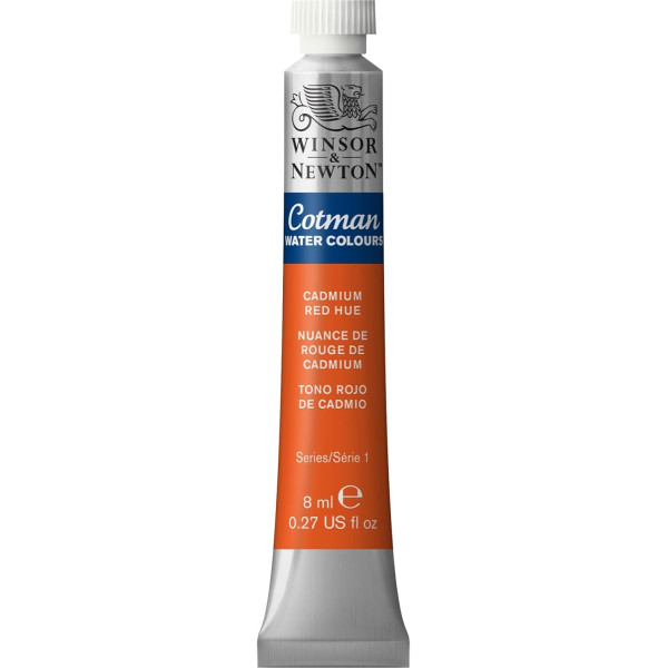 photo-Tube de peinture aquarelle fine - Rouge cadmium imitation - Cotman - Winsor & Newton - 8ml