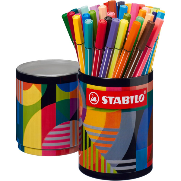 photo-Feutres de coloriage - STABILO - Pen 68 - Arty - 45 couleurs - Pot métal