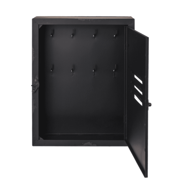 Boîte à clés - Métal - Noir - Déco - A suspendre - 8 accroches - 23x30x9cm