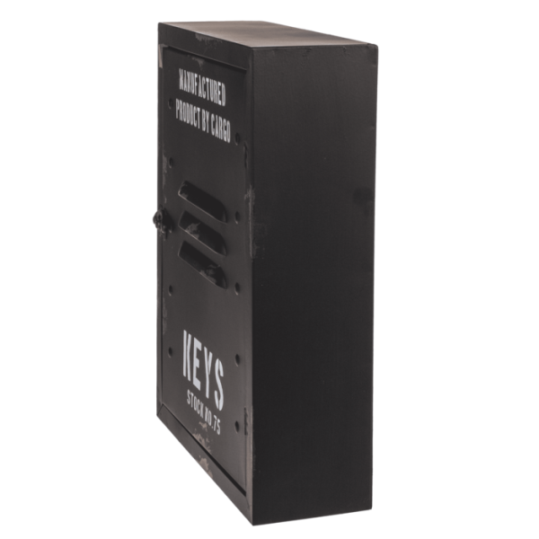 Boîte à clés - Métal - Noir - Déco - A suspendre - 8 accroches - 23x30x9cm
