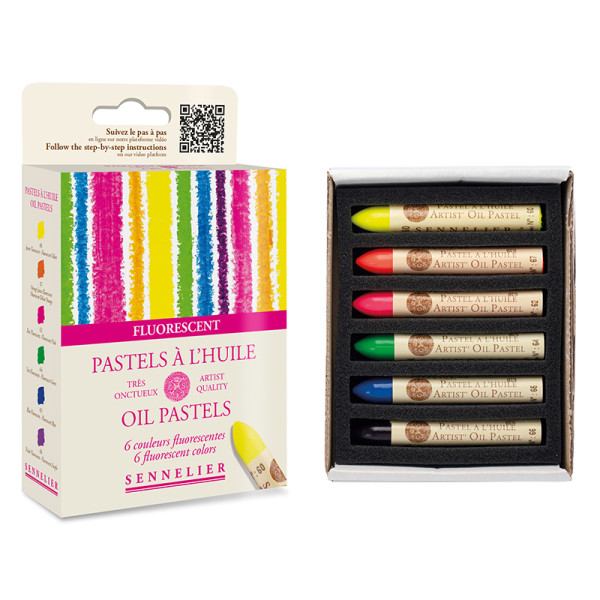 Pastel à l'huile - Sennelier - Couleurs fluorescentes - 6 pastels - Beaux-arts