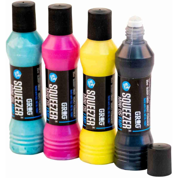 photo-Grog - Squeezer Mini 05 FMP - Lot de 4 couleurs - Marqueur peinture - Street-art