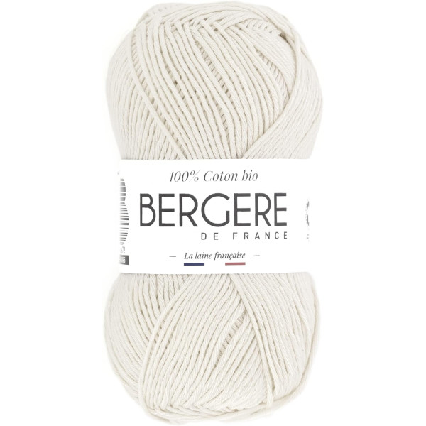 photo-Pelote de laine - Blanc - 100% coton bio - 3mm - Tricot et crochet - Bergère de France