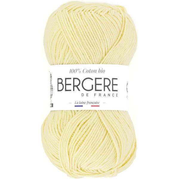 photo-Pelote de laine - Paille - 100% coton bio - 3mm - Tricot et crochet - Bergère de France
