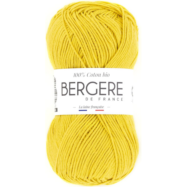 photo-Pelote de laine - Safran - 100% coton bio - 3mm - Tricot et crochet - Bergère de France