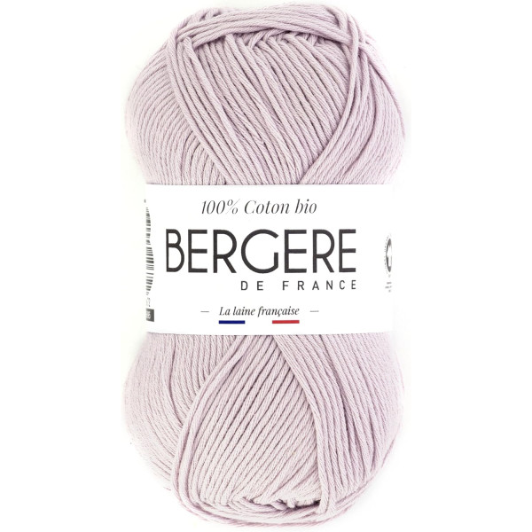 photo-Pelote de laine - Lilas - 100% coton bio - 3mm - Tricot et crochet - Bergère de France