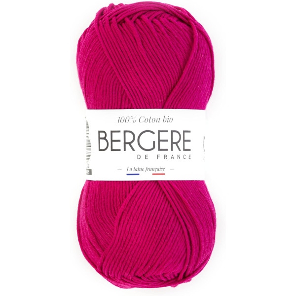 photo-Pelote de laine - Azalée - 100% coton bio - 3mm - Tricot et crochet - Bergère de France