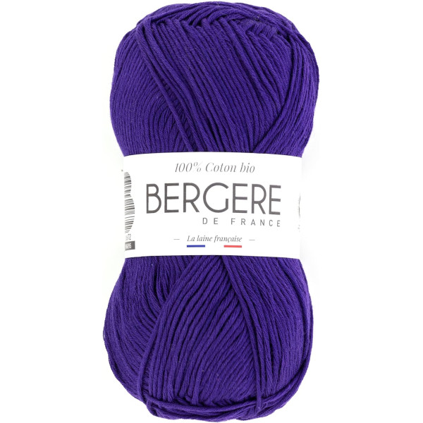 photo-Pelote de laine - Glycine - 100% coton bio - 3mm - Tricot et crochet - Bergère de France