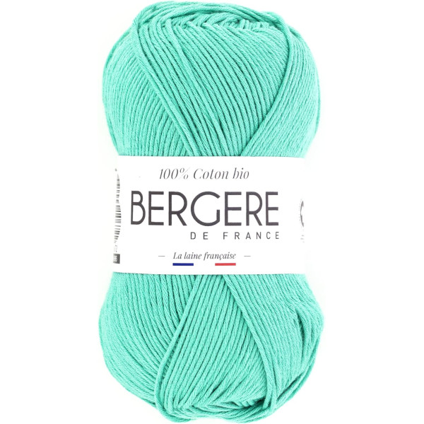 photo-Pelote de laine - Algue - 100% coton bio - 3mm - Tricot et crochet - Bergère de France