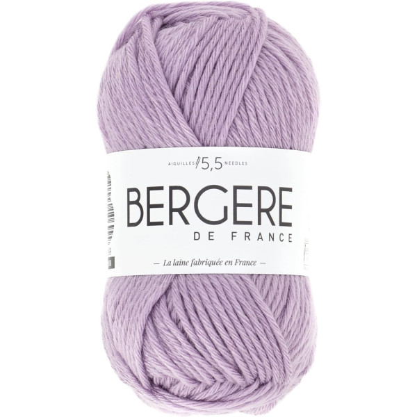 photo-Pelote de laine - Lilas - 50% Laine mérinos 50% acrylique - Bergère de France - Image