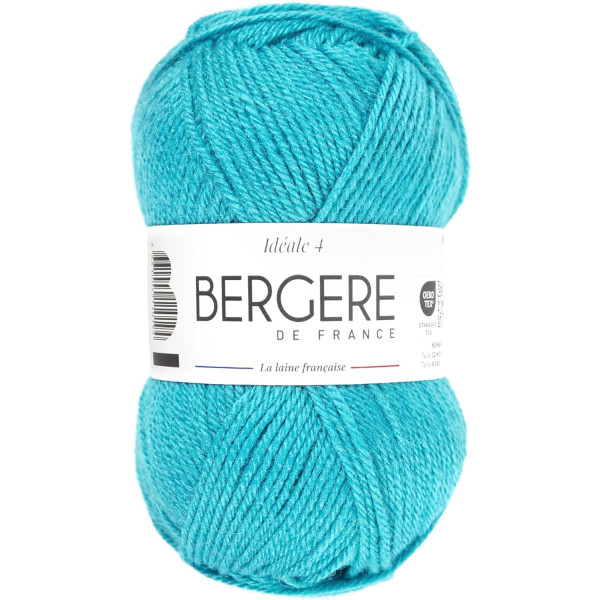 photo-Pelote de laine - Turquoise - 50% Laine 50% acrylique - Bergère de France - Idéale 4