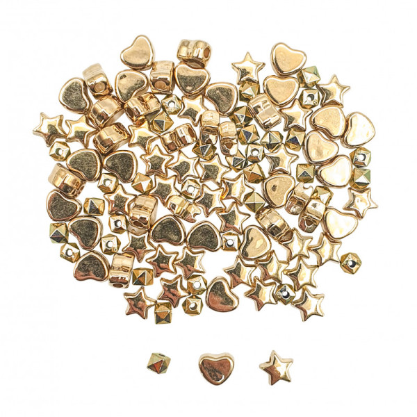 photo-Perles - Intercalaires - Heishi - Doré - Bijoux - Bracelets - Sachet de 105 pièces