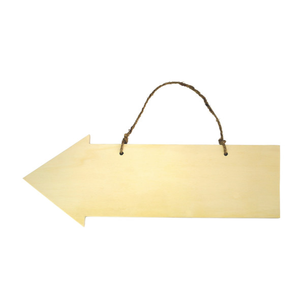 photo-Flèche en bois - A suspendre - A décorer - Bois naturel - 40x14,5x0,8cm
