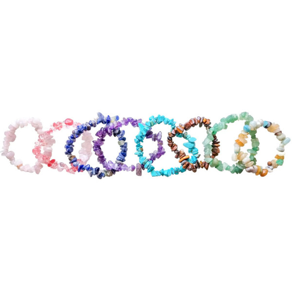 Perles - Pierre semi-précieuse - Pour bijoux, collier, bracelet - 8 assortiments