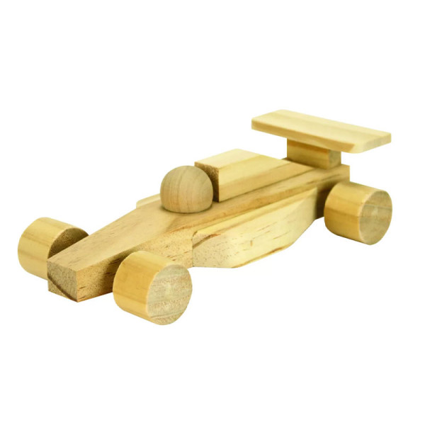 photo-Voiture de course - Formule 1 - Bois - A décorer - Loisirs créatifs - 16,5x8,5x4,5cm