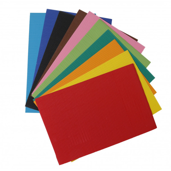photo-Carton ondulé - Loisirs créatifs - Enfant - 10 couleurs - Feuille 30x20cm