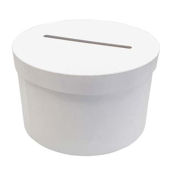 photo-Urne - Ronde - Blanche - 24,5x24,5x15cm - Anniversaire - Mariage - Personnalisable