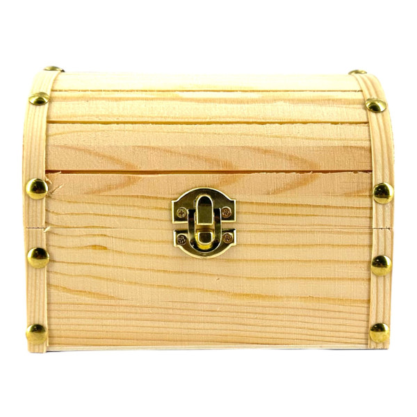 photo-Petit coffre de pirate - Bois - A décorer - 16x11x12,5cm - Loisirs créatifs