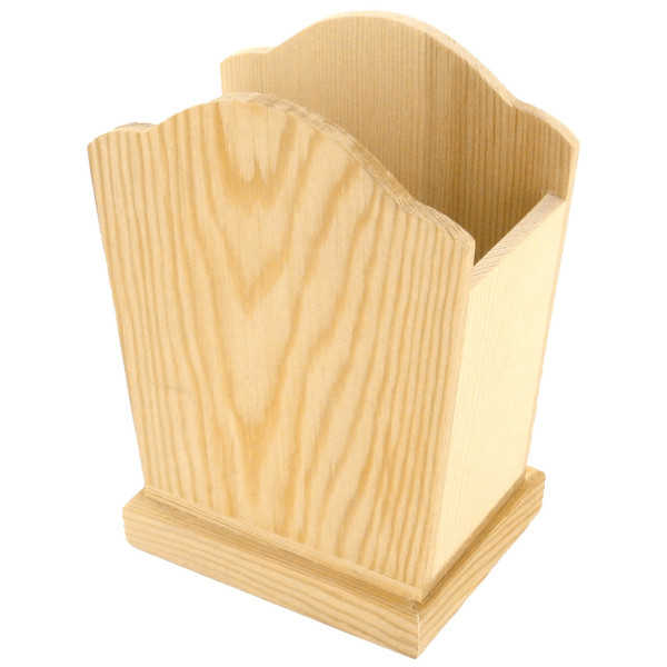 photo-Pot à crayons - Bois - A décorer - 10x7,5x15cm - Pour le bureau