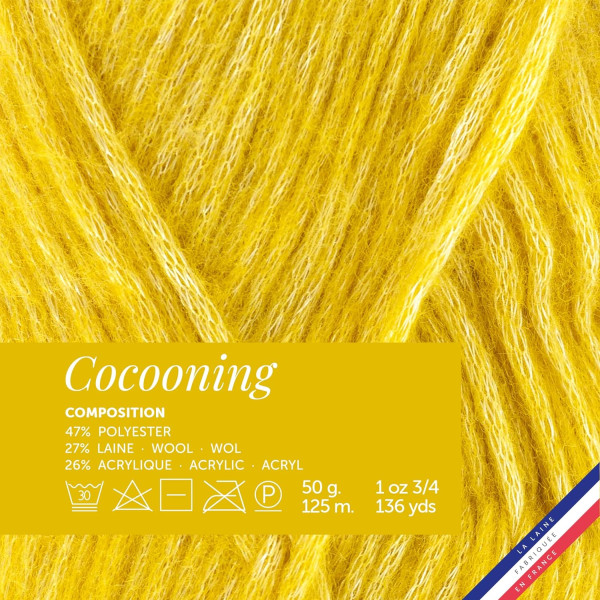 10 pelotes de laine - Poussin - Polyester, laine, acrylique - Bergère de France - Cocooning