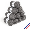 photo-10 pelotes de laine - Gris - Polyester, laine, acrylique - Bergère de France - Cocooning