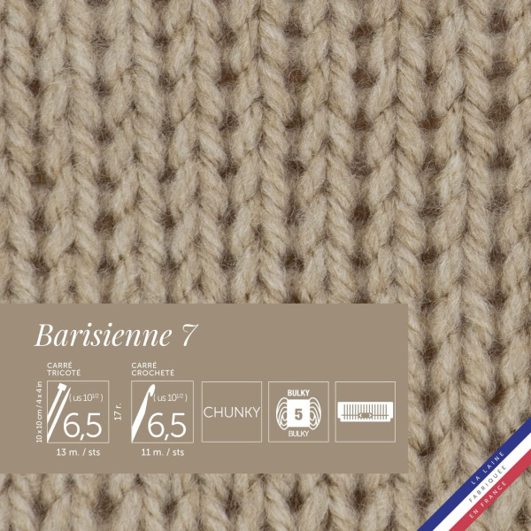 10 pelotes de laine - Sable blanc - 100% acrylique - Bergère de France - Barisienne 7