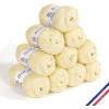 photo-10 pelotes de laine - Paille - 100% coton bio - 3mm - Tricot et crochet - Bergère de France
