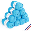 photo-10 pelotes de laine - Lagon - 100% coton bio - 3mm - Tricot et crochet - Bergère de France