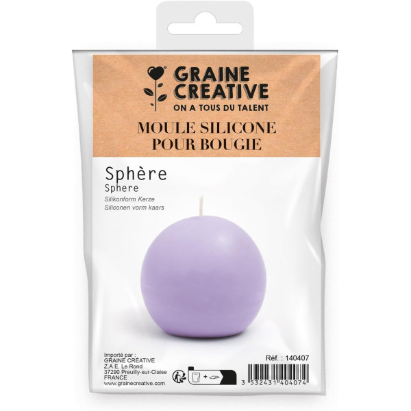 photo-Moule en silicone - Sphère - Pour bougie, plâtre ou résine - Réutilisable - Graine créative
