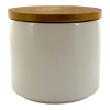 photo-Récipient - Avec couvercle bois - Pour faire une bougie - Céramique - 10cm diamètre