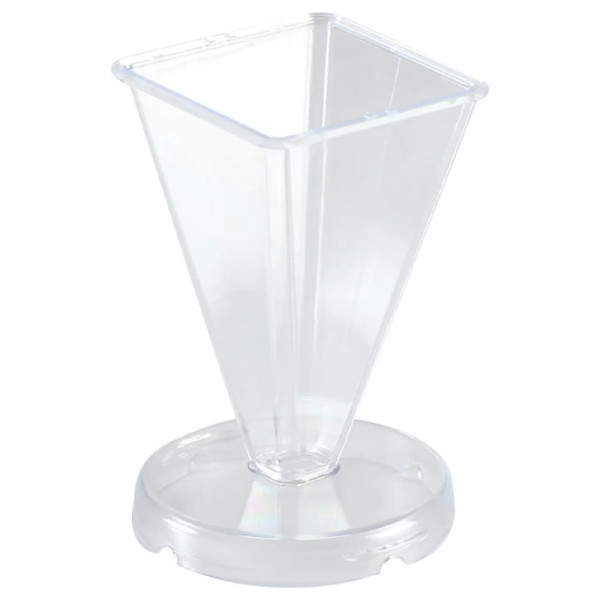 photo-Moule pour bougie - Pyramide - Plastique transparent - 7,5cm hauteur - 4,8x4,8cm