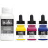 Coffret - Encre acrylique - Pouring - Liquitex Pro - 3 couleurs + médium lissage