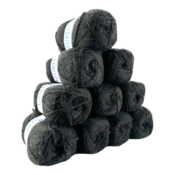 photo-Pelotes - Gris anthracite - 100% Acrylique - 50g/140m - Lot de 10 pelotes - Azurite