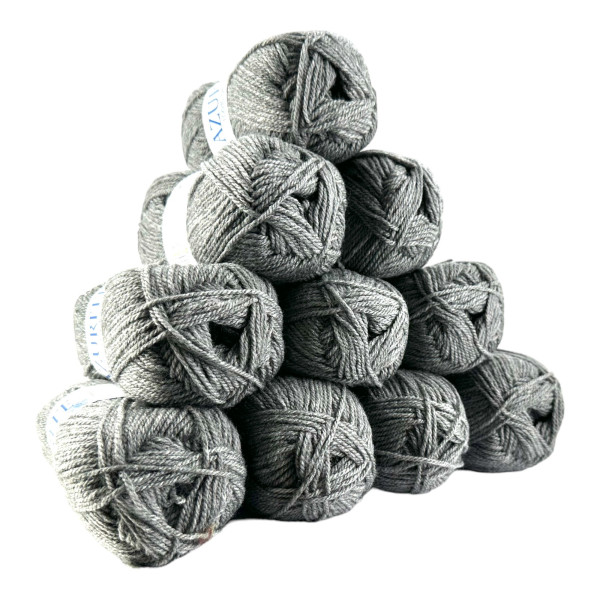 photo-Pelotes - Gris clair - 100% Acrylique - 50g/140m - Lot de 10 pelotes - Azurite