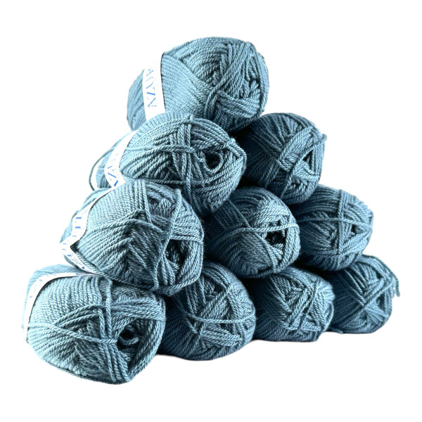 photo-Pelotes - Bleu charbon - 100% Acrylique - 50g/140m - Lot de 10 pelotes - Azurite