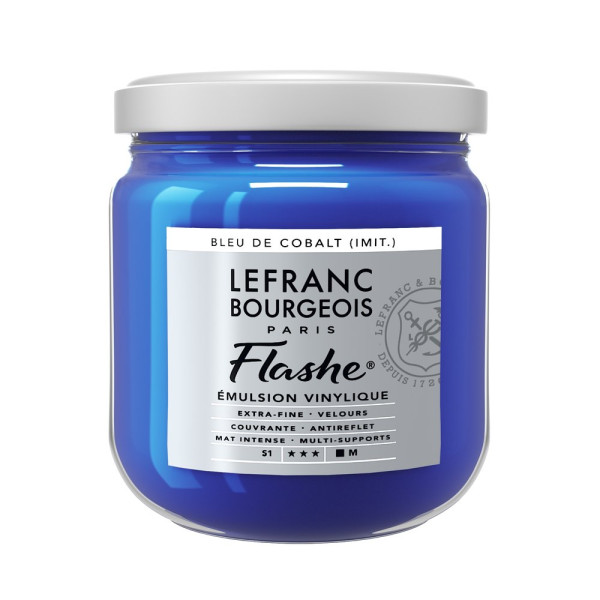 photo-Peinture vinylique - Flashe - Bleu Cobalt - 064 - Lefranc Bourgeois - 400ml