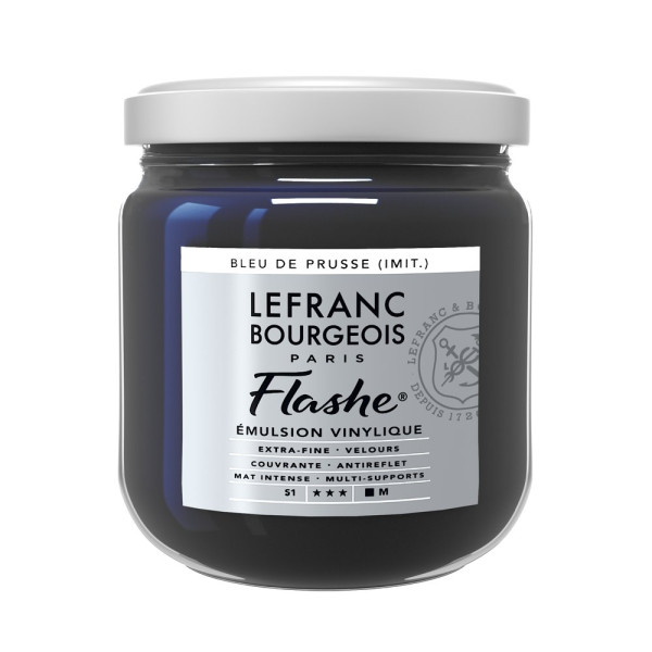 photo-Peinture vinylique - Flashe - Bleu de Prusse - 046 - Lefranc Bourgeois - 400ml