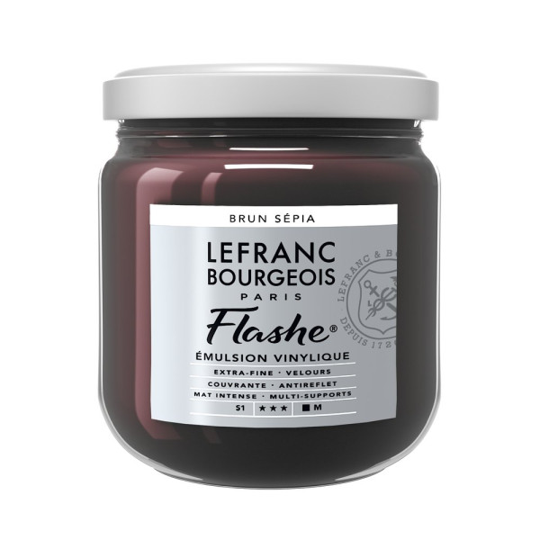 photo-Peinture vinylique - Flashe - Brun sépia - 107 - Lefranc Bourgeois - 400ml