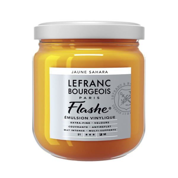 photo-Peinture vinylique - Flashe - Jaune Sahara - 194 - Lefranc Bourgeois - 400ml