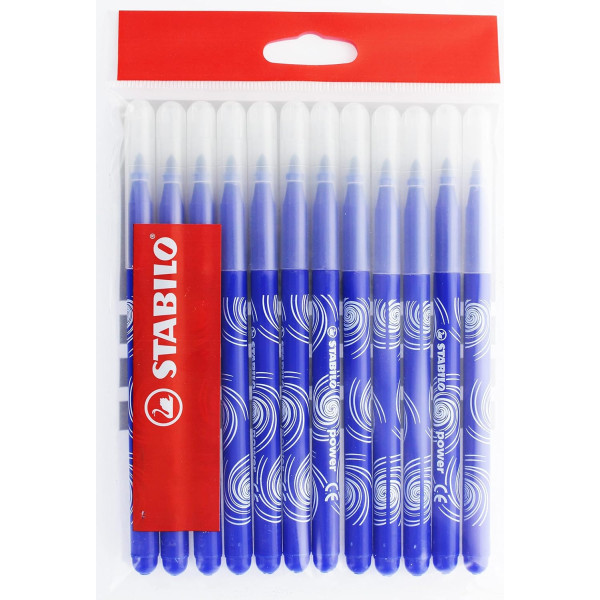 Feutres de coloriage - STABILO power max -  Bleu - Pointe large - 12 feutres