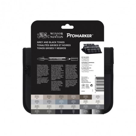 Trousse Promarker - 24 Feutres noir et gris - Winsor et Newton | à seulement 59,95 €