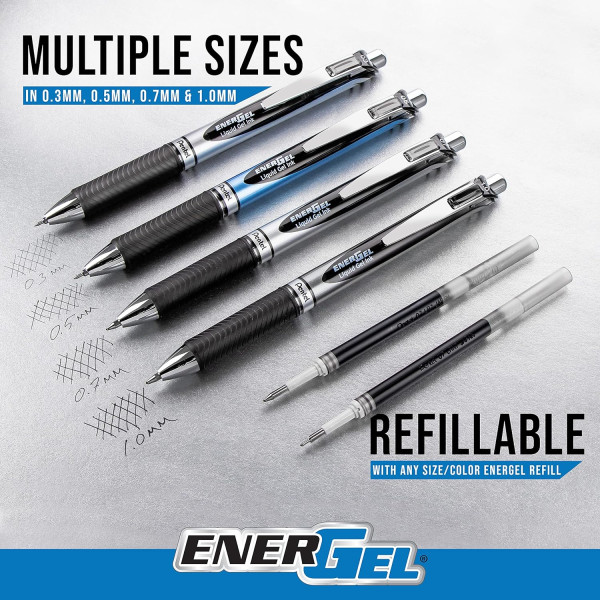 Stylo Energel - Pointe moyenne - 0.7mm - Rouge - Pentel