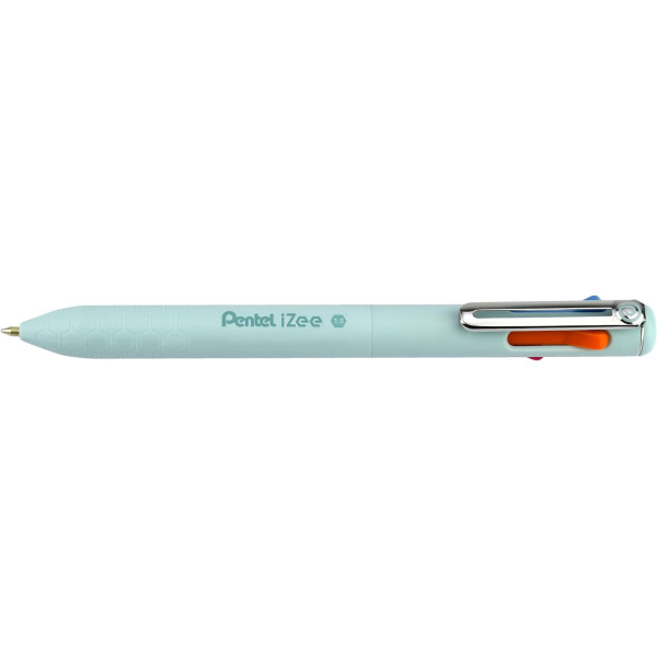 Stylo - 4 couleurs - Pointe moyenne - Corps vert menthe - Pentel