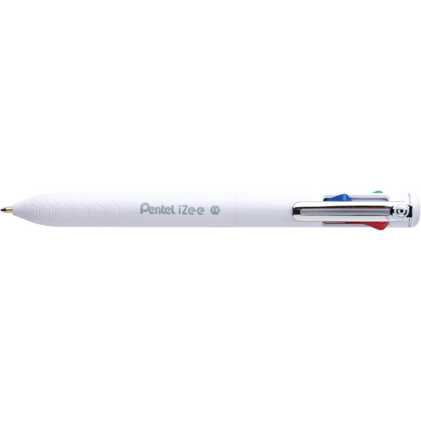 photo - Stylo - 4 couleurs - Pointe moyenne - Corps blanc - Pentel