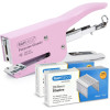 photo - Agrafeuse + agrafes 26/8mm - 2 boites de 5000 agrafes - Rose pastel - Rapesco
